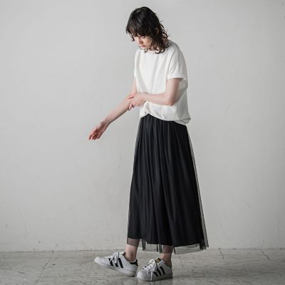 【ＷＥＢ限定色あり】リバーシブルチュールスカート≪洗濯機で洗える≫