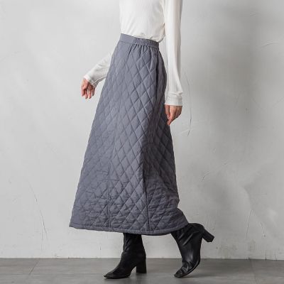 キルトタフタスカート≪洗濯機で洗える≫