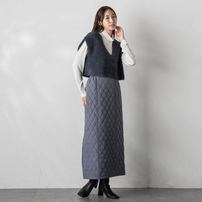 キルトタフタスカート≪洗濯機で洗える≫