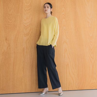 ＜la.f...（Women）＞ＬＥＸＵＳ地柄浅めＶネックニット≪手洗い可能≫