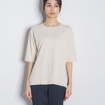 ＜la.f...（Women）＞【新色追加／追加生産分入荷】ＶＩＳ　Ｔシャツニットプルオーバー≪手洗い可能≫