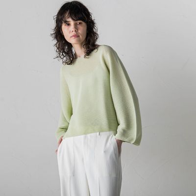 ＜la.f...（Women）＞【ＷＥＢ＆ａｍｐ　一部店舗限定】ワイドスリーブクロップドニットプルオーバー≪手洗い可能≫