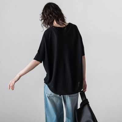 ドルマンスリーブ半袖ニット≪手洗い可能／吸放湿性≫