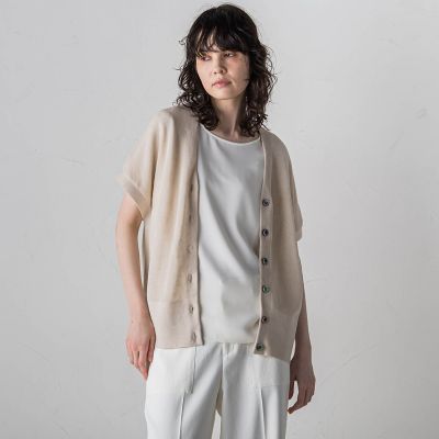 片畦ニットジレ 片畦サマーニットジレ≪手洗い可能／防しわ≫ | la.f（Women