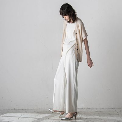 片畦ニットジレ 片畦サマーニットジレ≪手洗い可能／防しわ≫ | la.f（Women