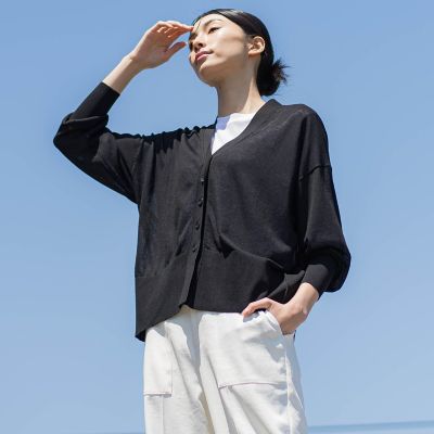 ＜la.f...（Women）＞【ＷＥＢ限定】Ｖネックカーディガン≪手洗い可能≫