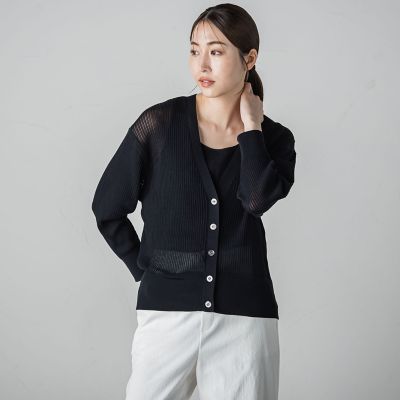 メッシュニットカーディガン≪手洗い可能≫