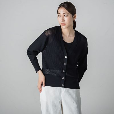 メッシュニットカーディガン≪手洗い可能≫