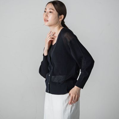 メッシュニットカーディガン≪手洗い可能≫
