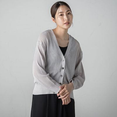 メッシュニットカーディガン≪手洗い可能≫