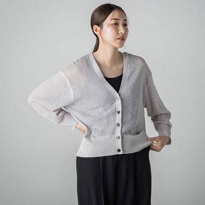 メッシュニットカーディガン≪手洗い可能≫