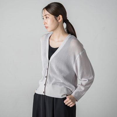 メッシュニットカーディガン≪手洗い可能≫