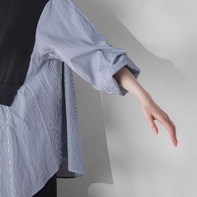 ✧︎新品✧︎♡︎アプ♡︎シャツレイヤード風ケーブルプルオーバー/ライトグレー/2 レイヤード風プルオーバー≪手洗い可能≫ | la.f（Women）/ラ エフ