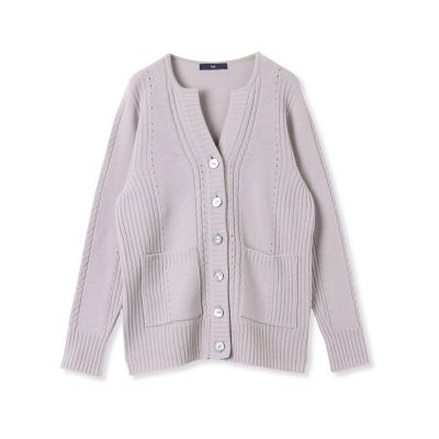 KARLKARLキーネックカーディガン≪手洗い可能≫ KARLKARLキーネックカーディガン≪手洗い可能≫ | la.f