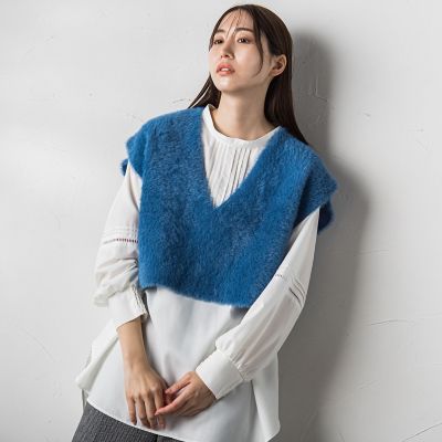 【カタログ掲載】シャギーニットベスト≪手洗い可能≫