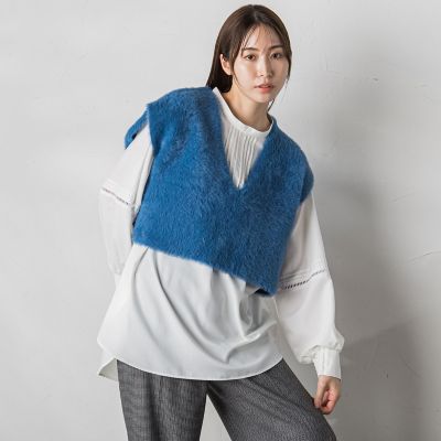 【カタログ掲載】シャギーニットベスト≪手洗い可能≫