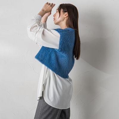 【カタログ掲載】シャギーニットベスト≪手洗い可能≫