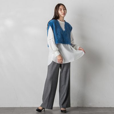 【カタログ掲載】シャギーニットベスト≪手洗い可能≫