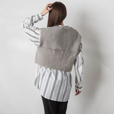 【カタログ掲載】シャギーニットベスト≪手洗い可能≫