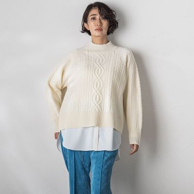 美品✨ドゥーズィエムクラス　Hamiltonケーブルプルオーバー　グレー ミューズドゥーズィエムクラス／Hamiltonケーブルプルオーバー