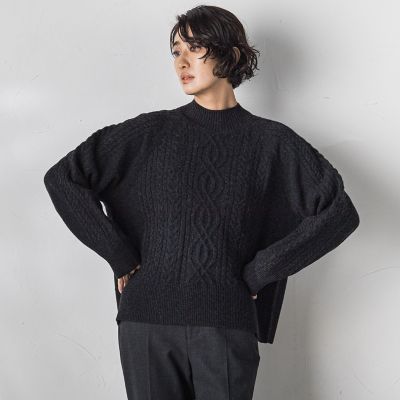 込 1回着　美品　セオリー　ハイネック　ケーブル編み　ニット　ブラック　S 楽天市場】【店内SALE】 ゆったり ケーブル 編み ニット