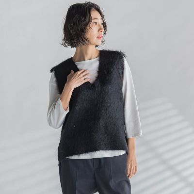 【ＷＥＢ限定】シャギーニットベスト≪手洗い可能≫