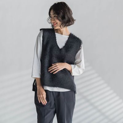 【ＷＥＢ限定】シャギーニットベスト≪手洗い可能≫