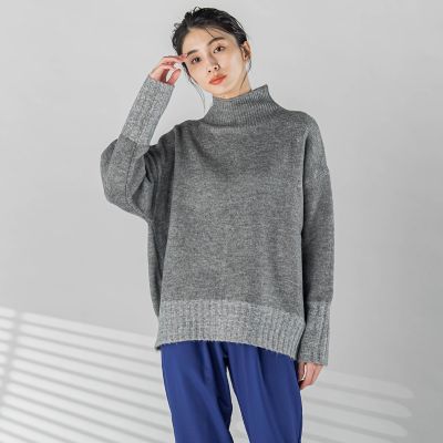 ＜la.f...（Women）＞【ＷＥＢ限定】配色ストレッチニット≪手洗い可能≫