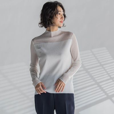 シアーモックネックニット≪手洗い可能≫ シアーモックネックニット≪手洗い可能≫ | la.f（Women）/ラ