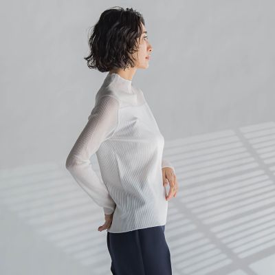 シアーモックネックニット≪手洗い可能≫ シアーモックネックニット≪手洗い可能≫ | la.f（Women）/ラ
