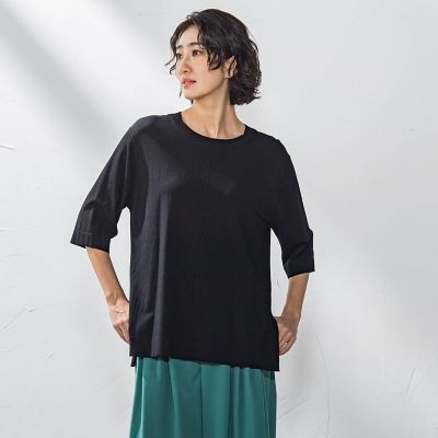 Ｔシャツ風ニットプルオーバー≪手洗い可能≫