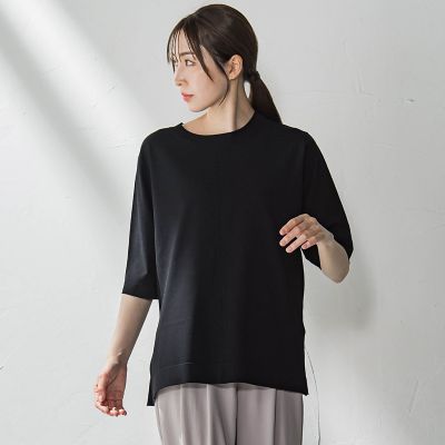 Ｔシャツ風ニットプルオーバー≪手洗い可能≫