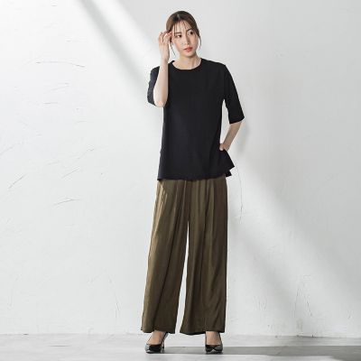 Ｔシャツ風ニットプルオーバー≪手洗い可能≫