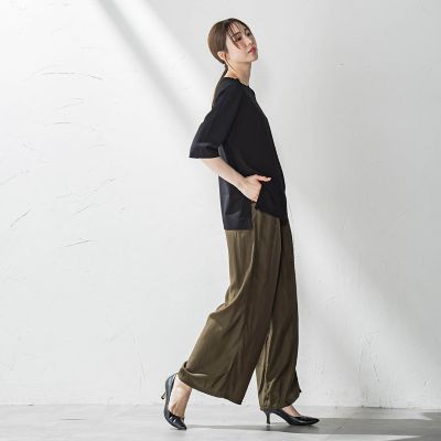 Ｔシャツ風ニットプルオーバー≪手洗い可能≫