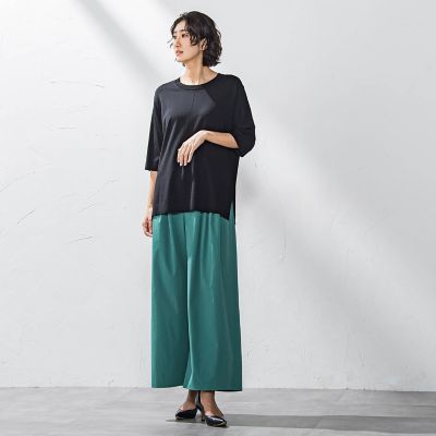 Ｔシャツ風ニットプルオーバー≪手洗い可能≫
