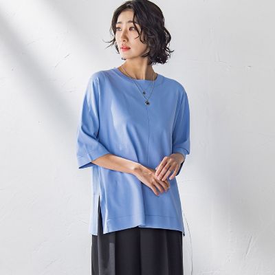 Ｔシャツ風ニットプルオーバー≪手洗い可能≫