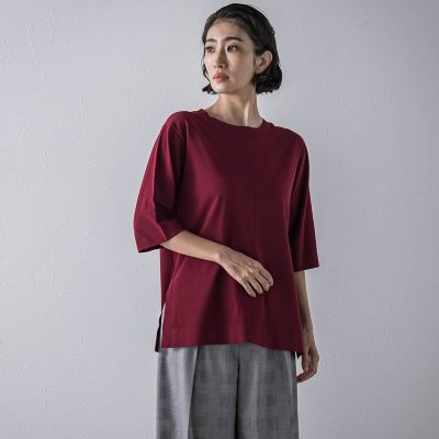 ＜la.f...（Women）＞Ｔシャツ風ニットプルオーバー≪手洗い可能≫