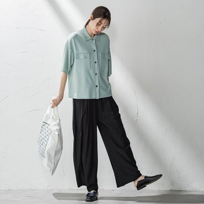 ポケット付き襟ニット≪手洗い可能≫