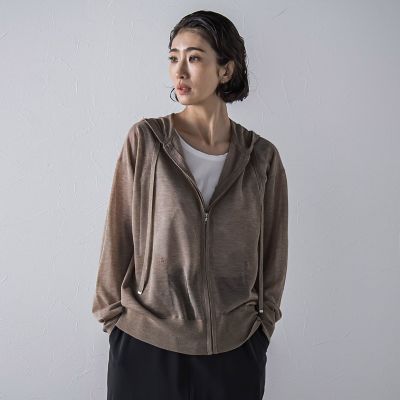 シアーシャイニーニットパーカー≪手洗い可能≫ | la.f
