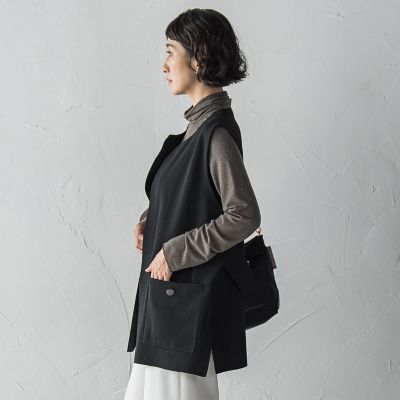 後姿もこなれ感”スポンディッシュニットジレ≪手洗い可能≫ | la.f