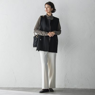 後姿もこなれ感”スポンディッシュニットジレ≪手洗い可能≫ | la.f