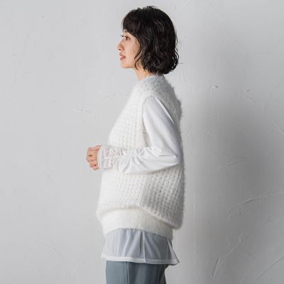 透かしフェザーニットジレ | la.f（Women）/ラ エフ | 三越伊勢丹