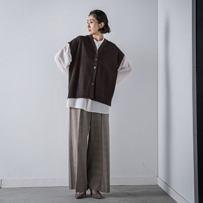 一枚でもレイヤードにも”ラメニットジレ≪手洗い可能≫ | la.f