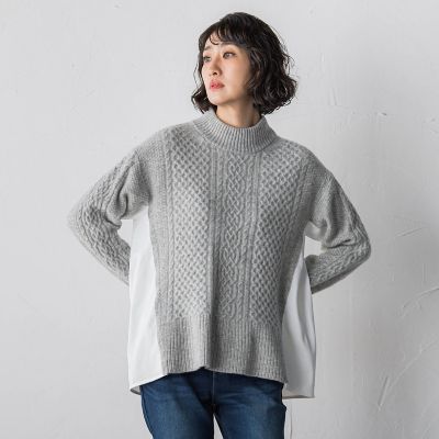 ＜la.f...（Women）＞ハミルトンケーブル切り替えニット