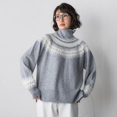 ＜la.f...（Women）＞フェアアイル柄ニット