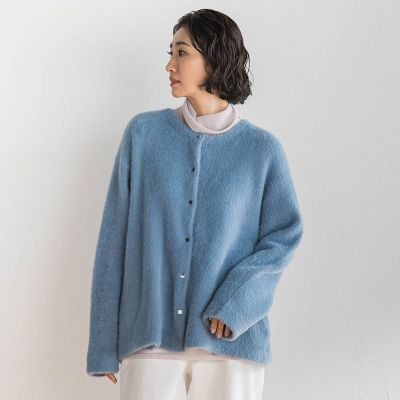 ＜la.f...（Women）＞フェザーヤーンニットカーディガン