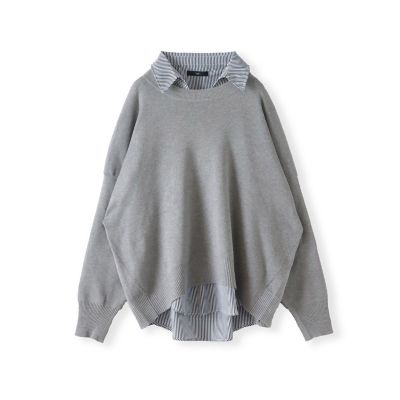 la.f...（Women）/ラ エフ "3コーデが叶う2点セット"ニット×シャツ&#8810;手洗い可能&#8811; 13ライトグレー トップス【三越伊勢丹/公式】
