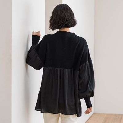 WEB限定】”1枚でサマになる”ふんわりドッキングニット | la.f