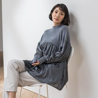 WEB限定】”1枚でサマになる”ふんわりドッキングニット | la.f