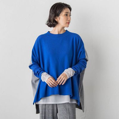 WEB限定】”前後で印象が変わる”ドルマンバイカラーニット | la.f